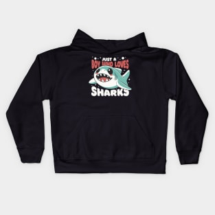 Just a Boy Who Loves Sharks Kids Hoodie